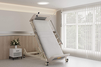 Электрическая четырёхсекционная кровать-вертикализатор с функцией переворачивания  и туалетом